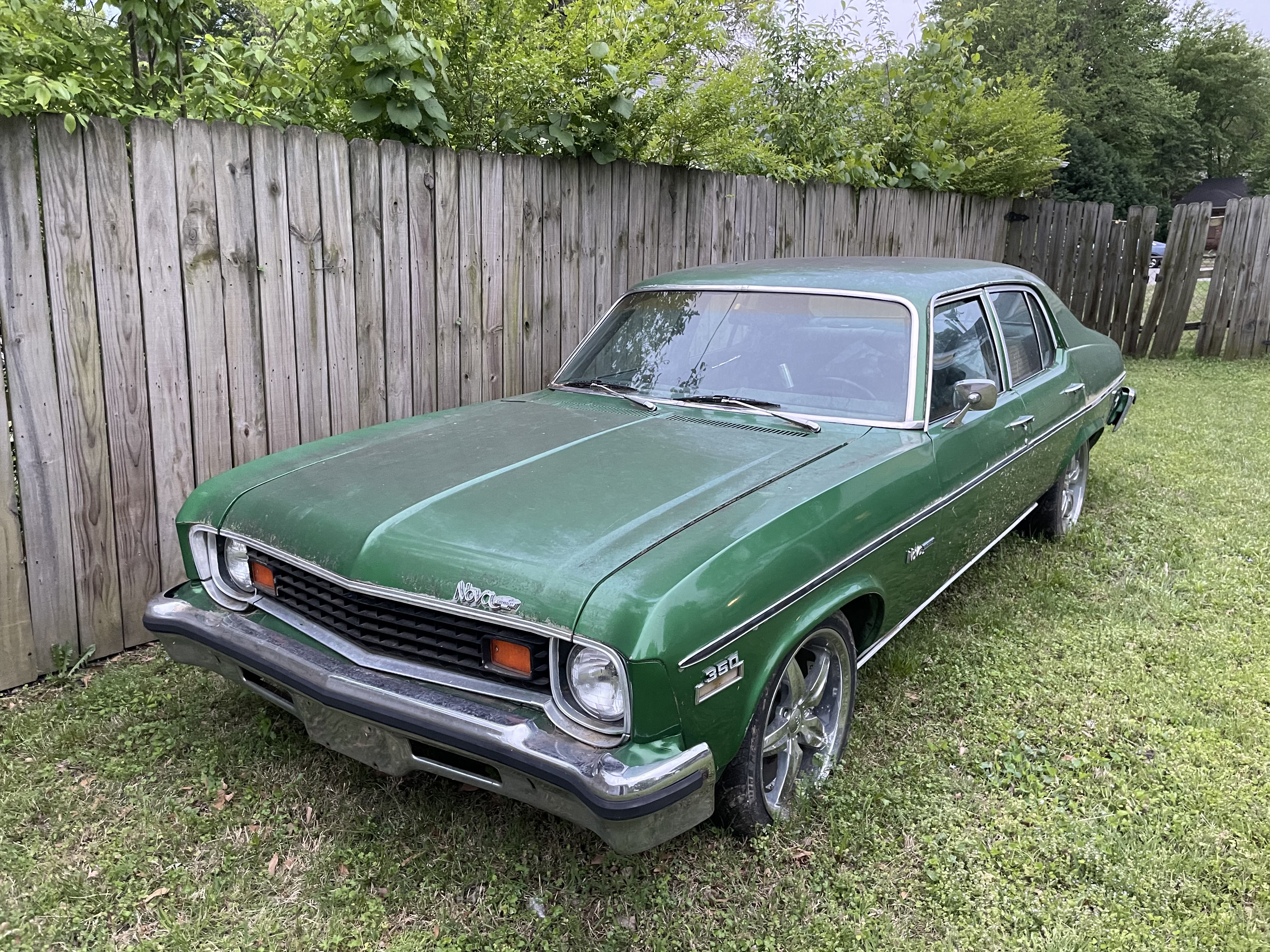 Side view of the 1973 Chevy Nova Custom